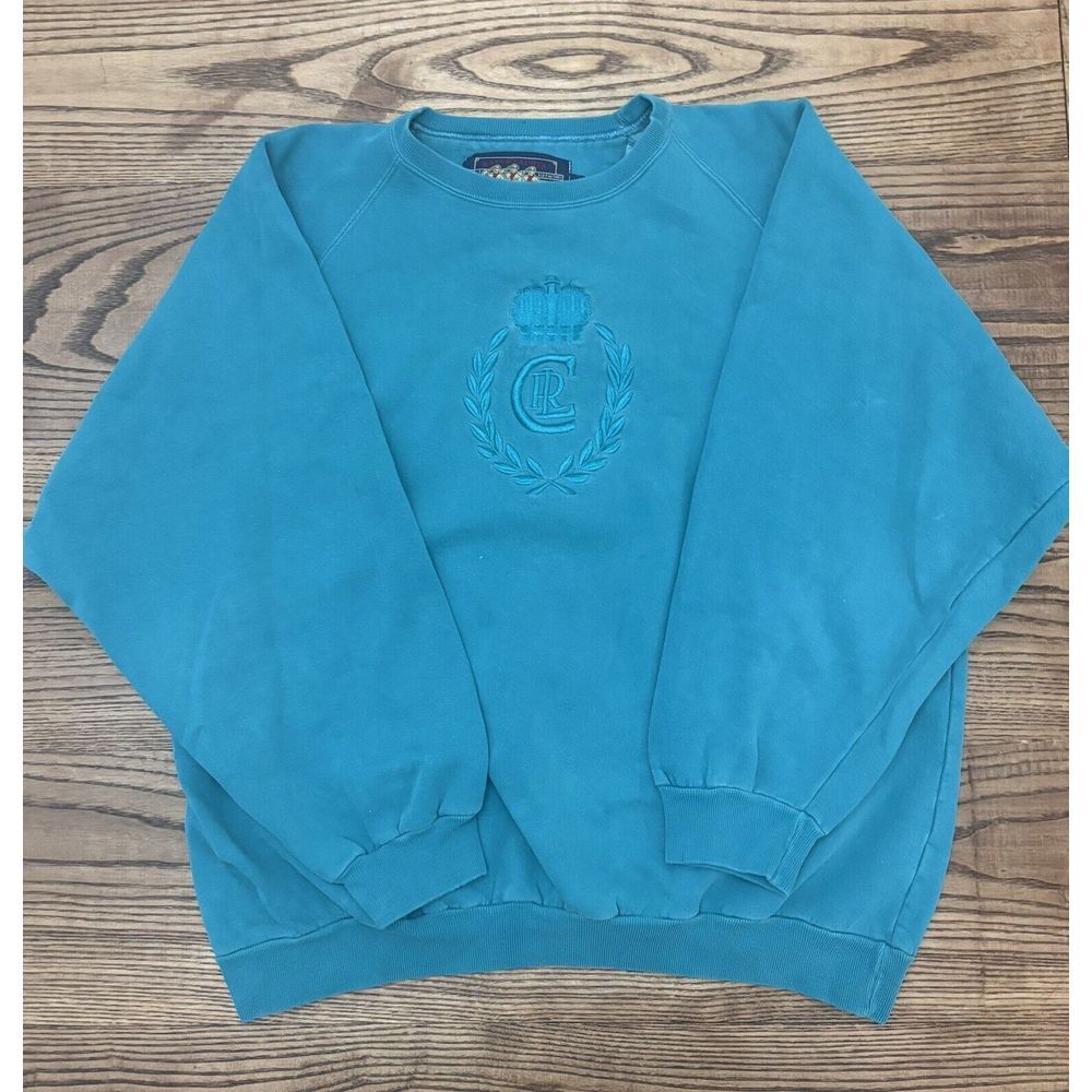Vintage 90s Chaps Ralph Lauren Teal Crewneck‎ Sweatshirt Size XL